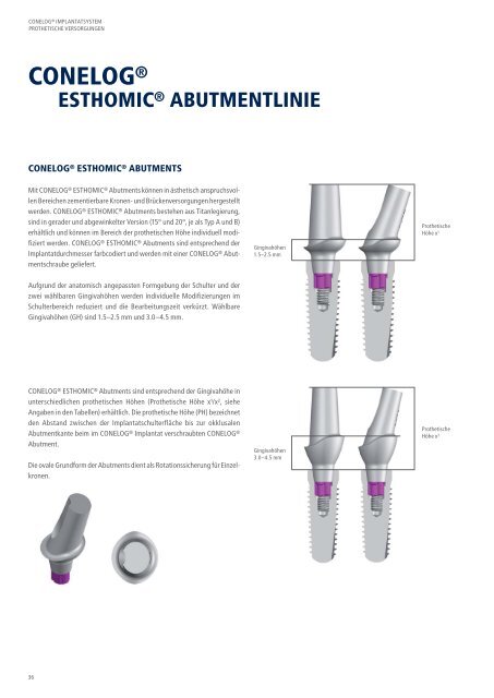 CONELOG® Implantatsystem Prothetische Versorgungen - Camlog