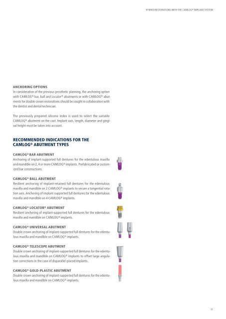 Hybrid Restorations with the CAMLOG Implant System (PDF