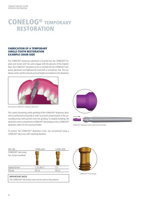 CONELOG® Implant System Prosthetic Restorations - Camlog