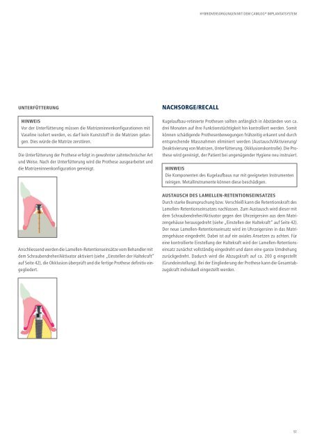 Hybridversorgungen mit dem CAMLOG Implantatsystem (PDF, 7 ...