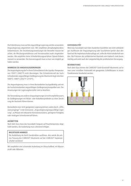 Hybridversorgungen mit dem CAMLOG Implantatsystem (PDF, 7 ...