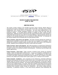 Agenda Item # - PSTA