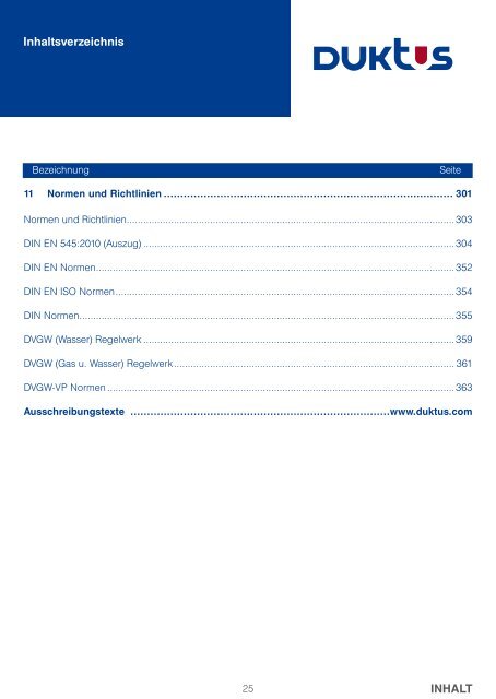 Gesamtkatalog Trinkwasser 2011 - Duktus