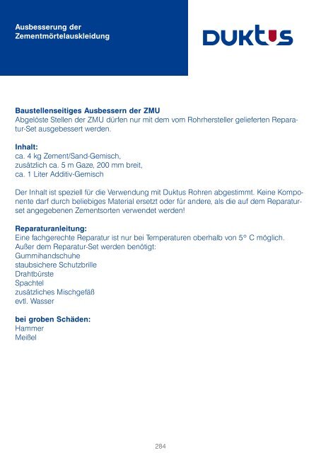 Gesamtkatalog Trinkwasser 2011 - Duktus