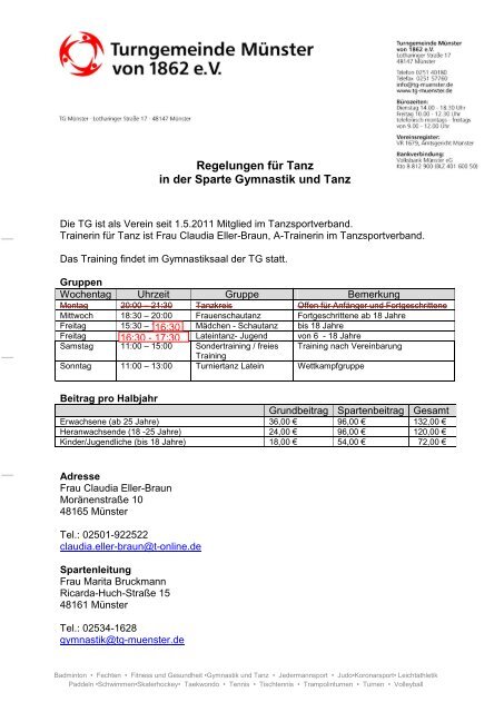 Sportkalender - Turngemeinde Münster von 1862 e.V.