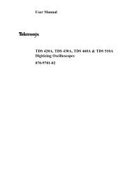 User Manual TDS 420A, TDS 430A, TDS 460A ... - Tequipment.net