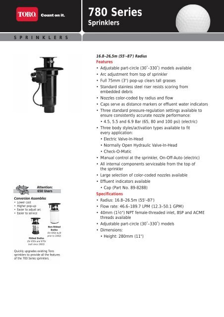 Toro T5 Nozzle Chart