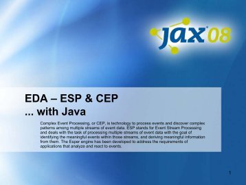 EDA (ESP and CEP) with Java, Esper - pgt