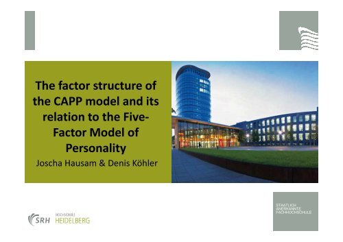 The factor structure of the CAPP model and its relation to the Five ...