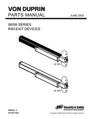 The 98/99 Series Parts Manual - Von Duprin