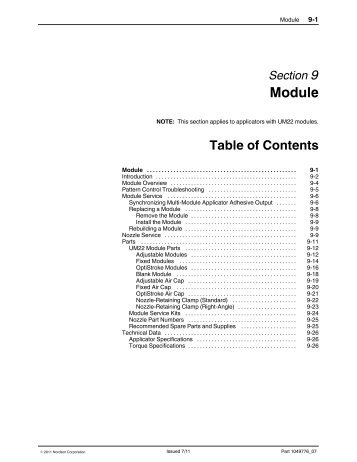 Module Service - Nordson eManuals! - Nordson Corporation