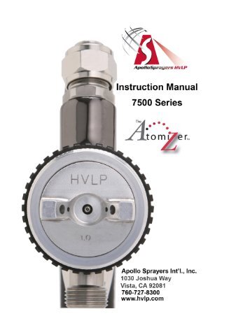 7500 Atomizer Manual - Apollo HVLP