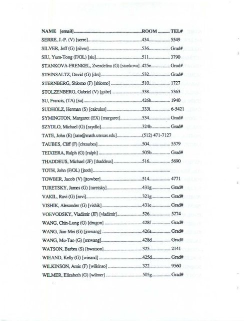 TELEPHONE DIRECTORY - Harvard University