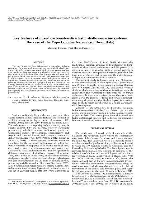 Key features of mixed carbonate-siliciclastic shallow-marine systems ...