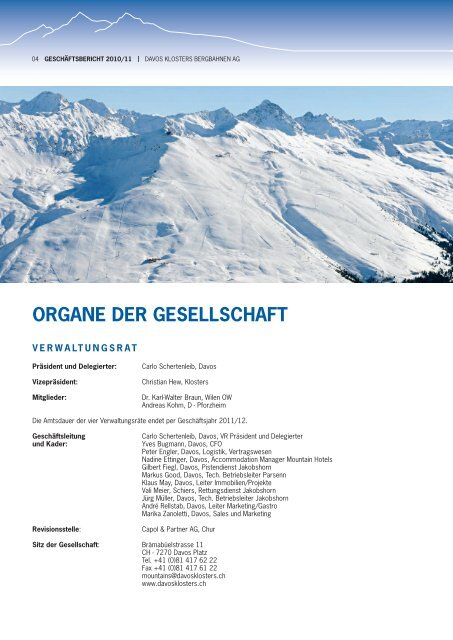 GESCHÄFTSBERICHT 2010/11 - Davos