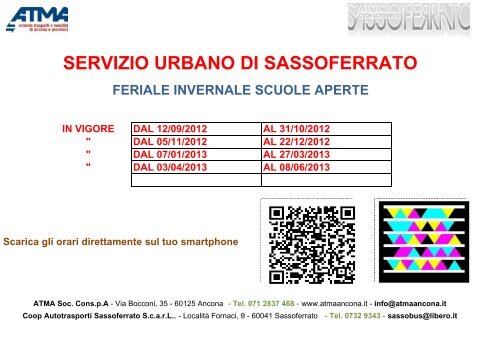 servizio urbano di sassoferrato feriale invernale scuole aperte