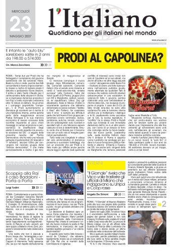 PRODI AL CAPOLINEA? - L'Italiano