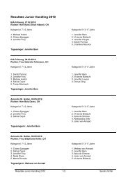 Rangliste Junior Handling 2010 - SKG