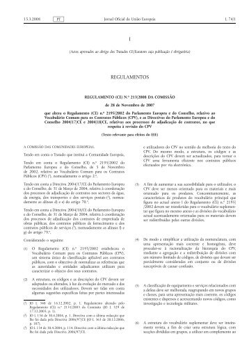 CPV - Vocabulário Comum para os Contratos Públicos na União ...