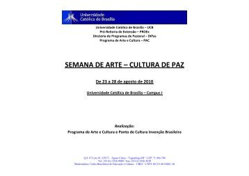 PRÓ-REITORIA DE EXTENSÃO - PROEX - Universidade Católica ...