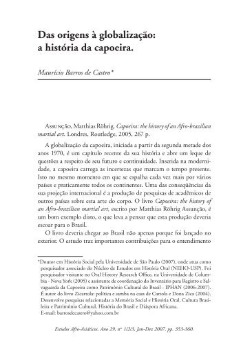 Das origens à globalização: a história da capoeira. - UCAM