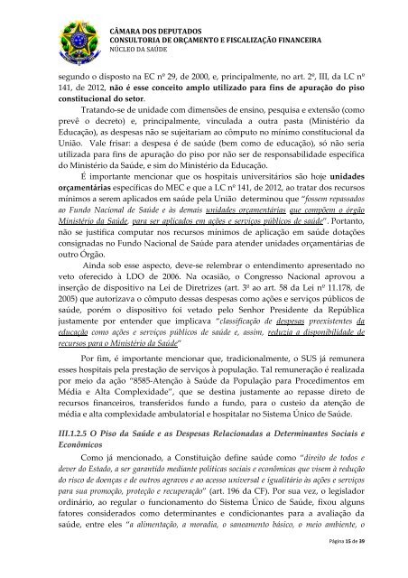 REGULAMENTAÇÃO DA EMENDA CONSTITUCIONAL Nº 29, DE ...