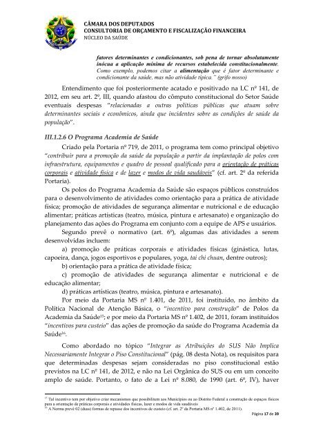 REGULAMENTAÇÃO DA EMENDA CONSTITUCIONAL Nº 29, DE ...