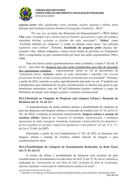 REGULAMENTAÇÃO DA EMENDA CONSTITUCIONAL Nº 29, DE ...