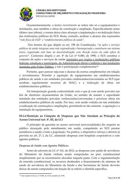 REGULAMENTAÇÃO DA EMENDA CONSTITUCIONAL Nº 29, DE ...