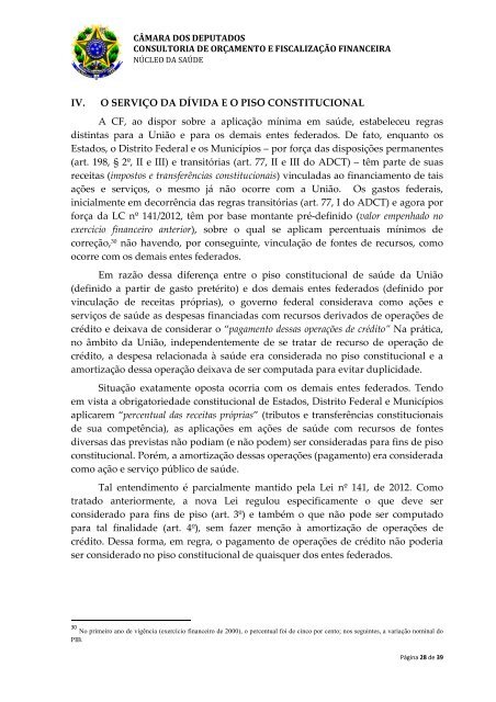 REGULAMENTAÇÃO DA EMENDA CONSTITUCIONAL Nº 29, DE ...