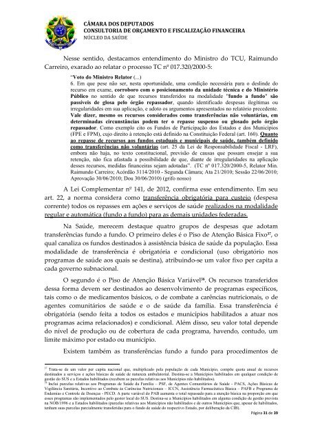 REGULAMENTAÇÃO DA EMENDA CONSTITUCIONAL Nº 29, DE ...