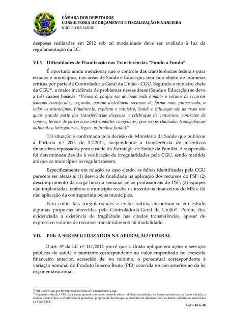 REGULAMENTAÇÃO DA EMENDA CONSTITUCIONAL Nº 29, DE ...