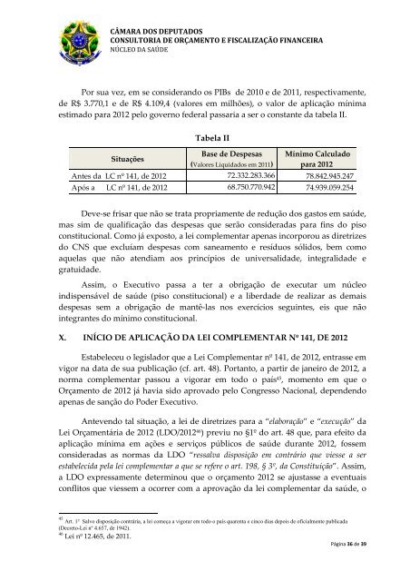 REGULAMENTAÇÃO DA EMENDA CONSTITUCIONAL Nº 29, DE ...