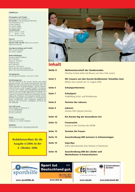 Fachzeitschrift des Deutschen Karate Verbandes e.V. - Chronik des ...