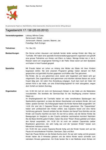 Tagesbericht 17 / 59 (25.03.2012)