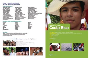 School Profile 2009-2010, United World College Costa - Global Hand