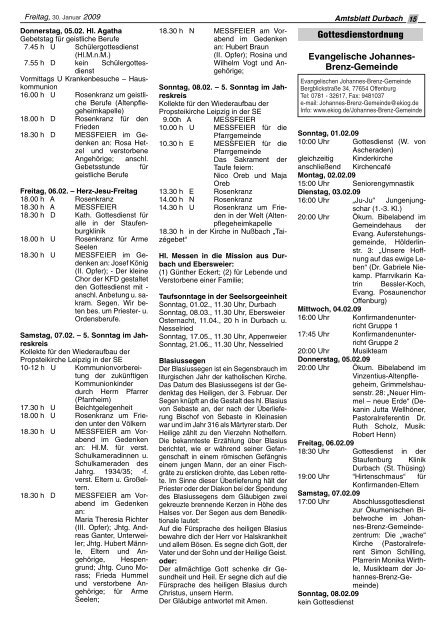 Tourist-Information/Verkehrsverein Durbach in der Zeit vom 30 ...