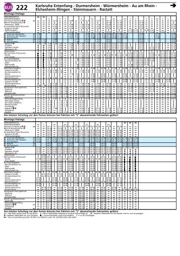 BUS 222 Karlsruhe Entenfang - Durmersheim - Würmersheim - Au ...