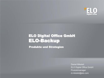 Strategien mit ELO-Backup - ELO Digital Office GmbH