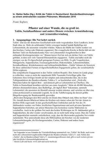 Pflaster auf einer Wunde, die zu groß ist. - Prof. Dr. Franz Segbers