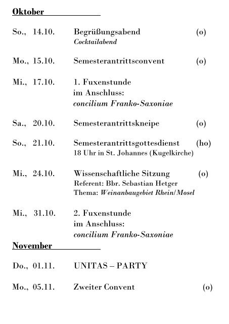 concilium Franko-Saxoniae - Unitas Franko-Saxonia