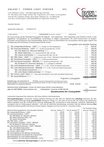 Anlage 1 - RZL Software GmbH