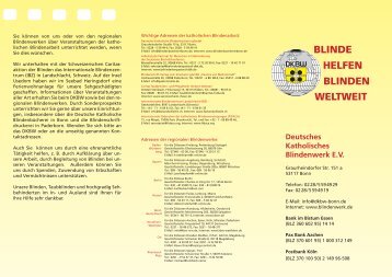 Flyer 2011, PDF, ca. 600 kB - Deutsches Katholisches Blindenwerk