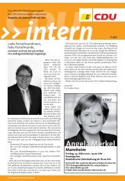 Ausgabe Januar/Februar 2011 - CDU Kreisverband Mannheim