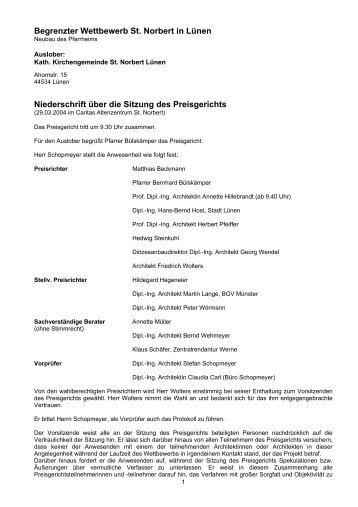 wettbewerb Bohlweg Protokoll Jurysitzung - Competitionline