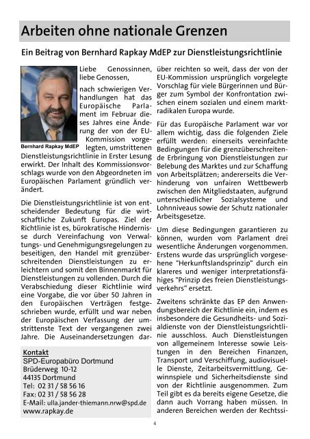 Zeitung des SPD Ortsvereins Lünen-Altlünen