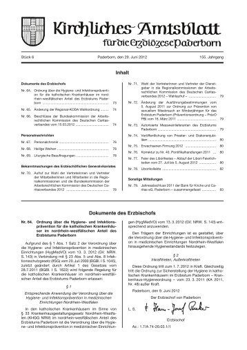 Download des Kirchliches Amtsblattes 6/2012 - Erzbistum Paderborn