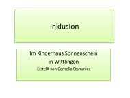 Inklusion im Kindergarten Wittlingen