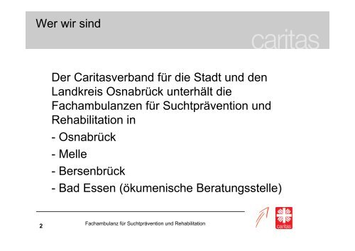 Monika Schnellhammer Caritas-Fachambulanz für Suchtprävention ...