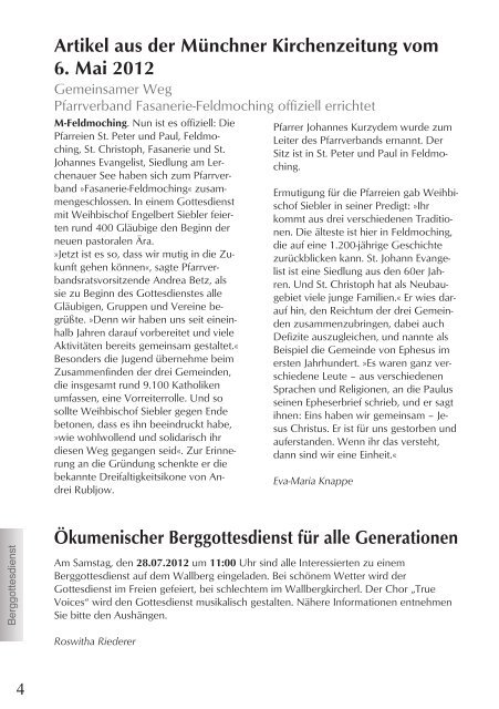 ++Pfarrnachrichten Nr. 83 von Juli bis - St. Peter und Paul